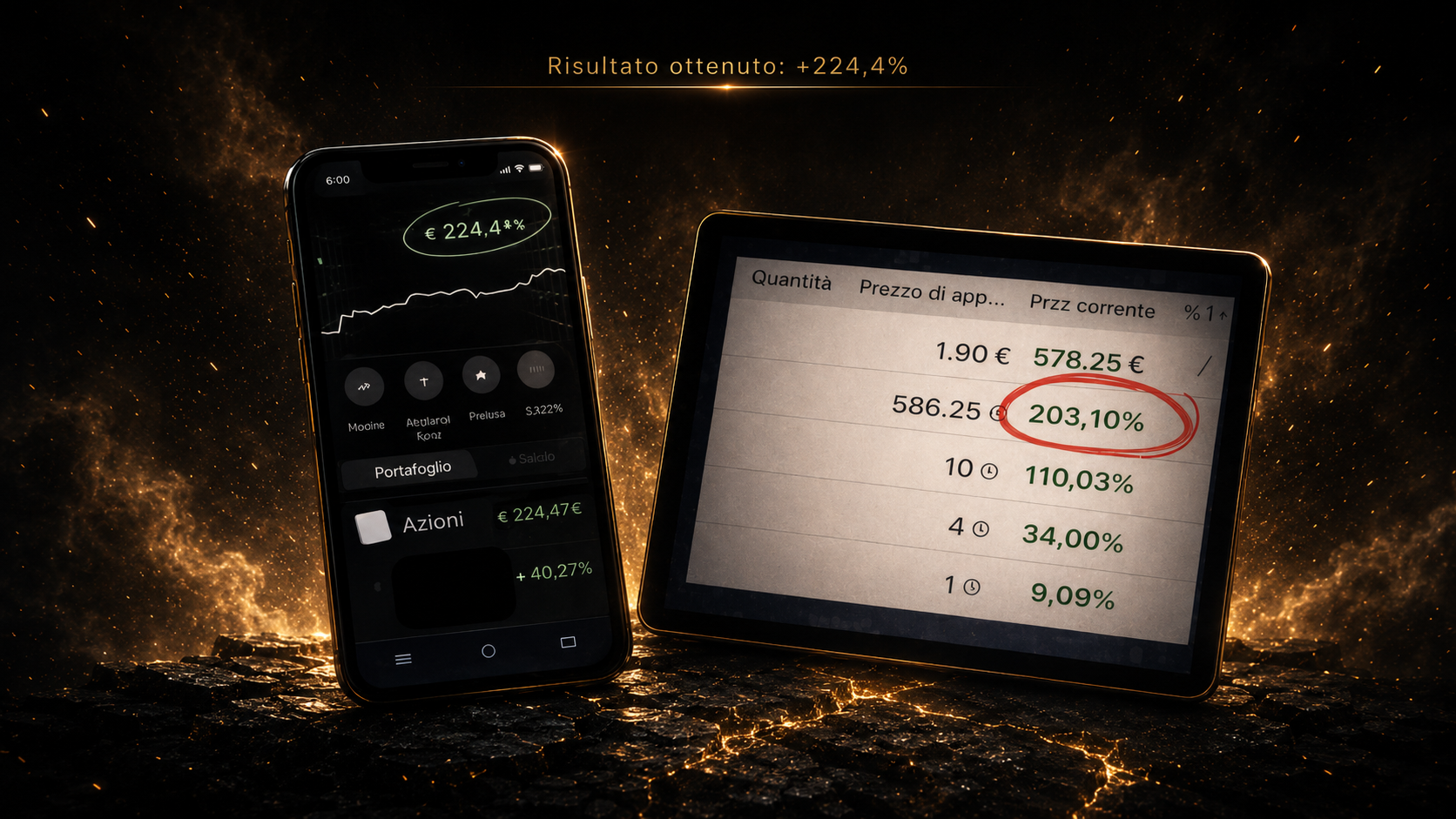 Risultato ottenuto: +224,4%